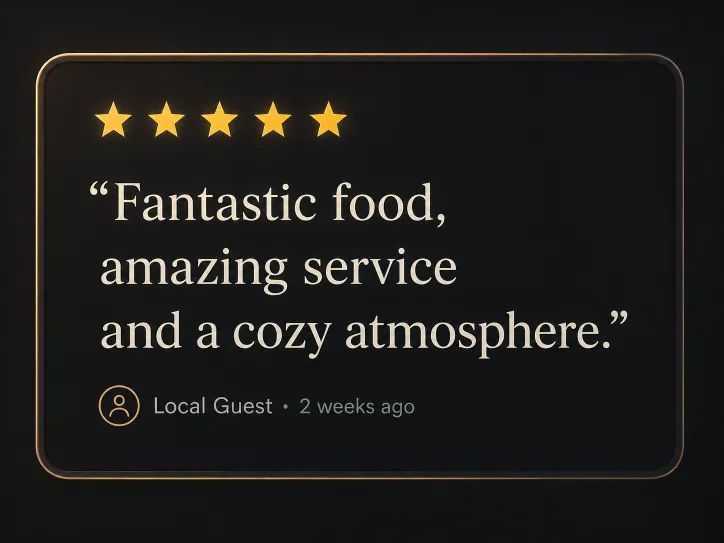 Review Features for a Hoboken restaurant