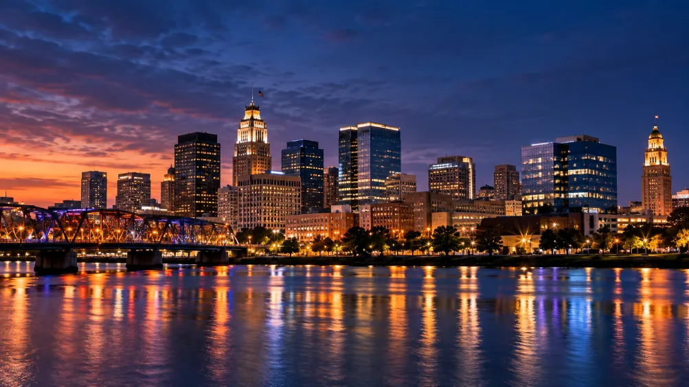 Newark skyline at night