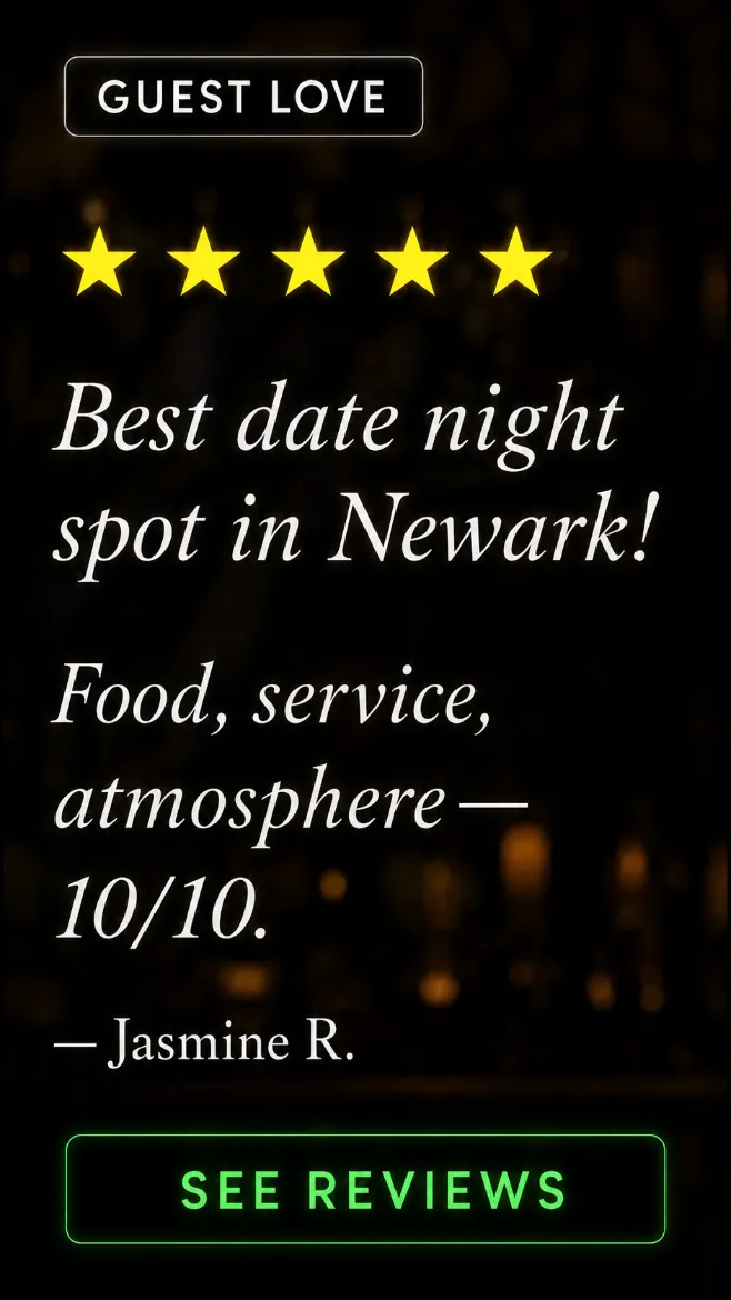 guest review social post for a Newark restaurant