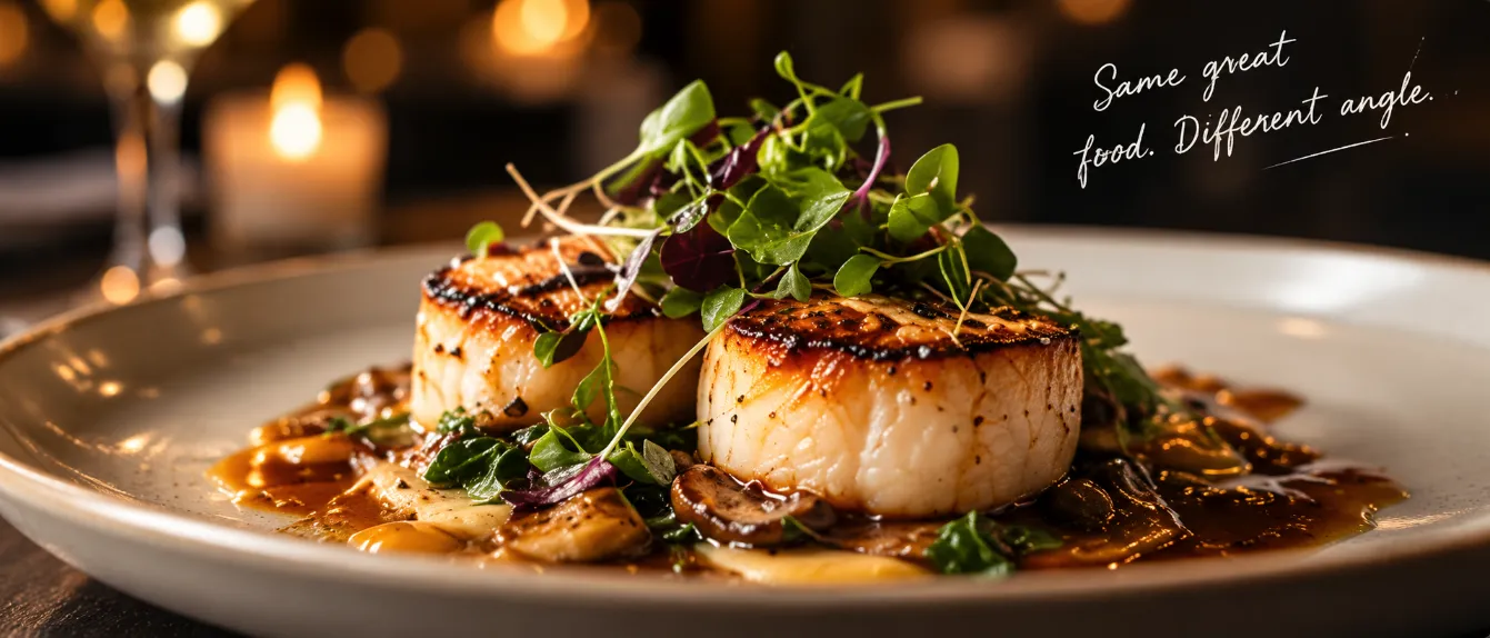 Restaurant dish photographed for restaurant social media content