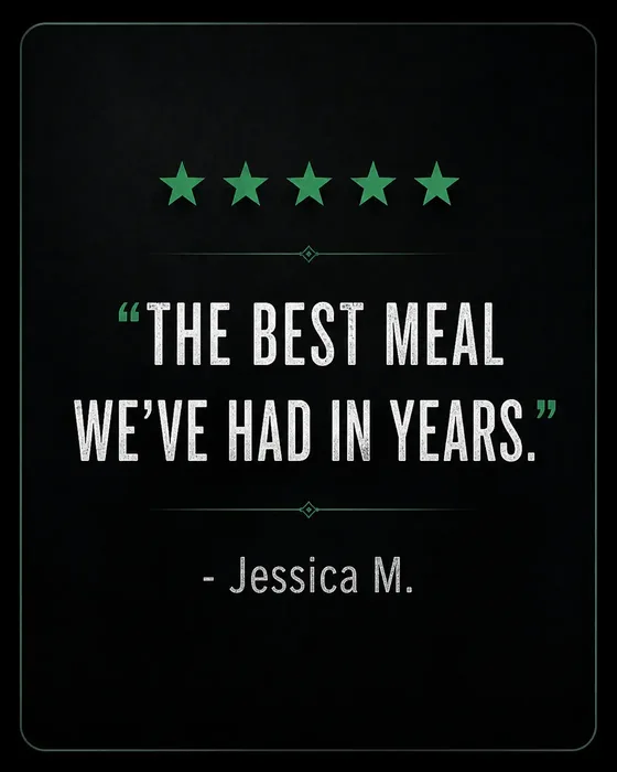 Restaurant customer testimonial graphic